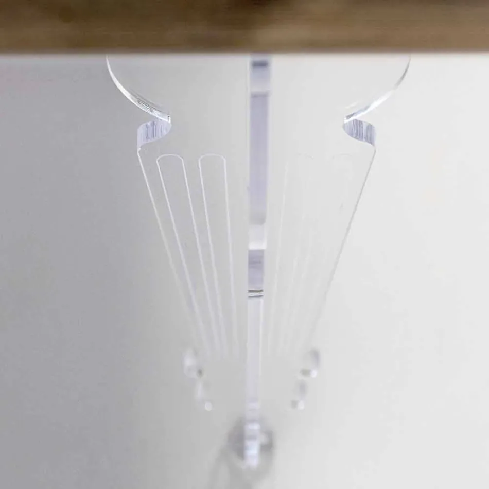 Tavolinë projektimi në dru bredhi dhe pleksiglas të bërë në Itali, Castro Viadurini