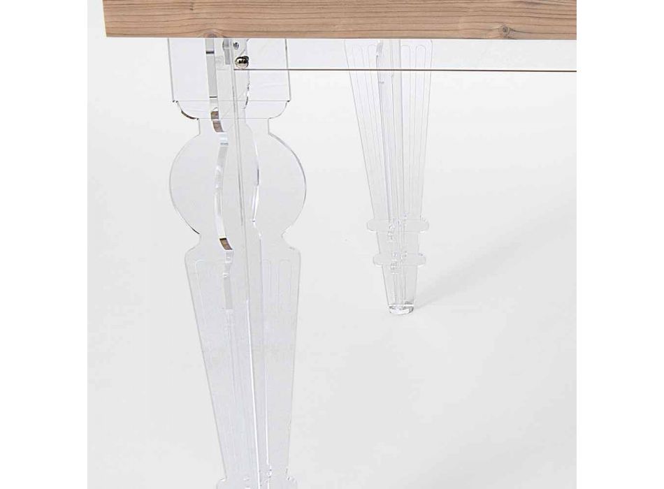 Tavolinë projektimi në dru bredhi dhe pleksiglas të bërë në Itali, Castro Viadurini