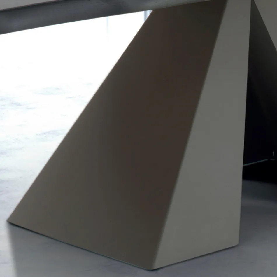 Tavolinë projektimi në dru dhe çelik të rimeso Prodhuar në Itali – Dalmatë Viadurini