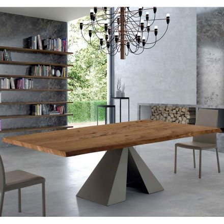 Tavolinë projektimi në dru dhe çelik të rimeso Prodhuar në Itali – Dalmatë Viadurini
