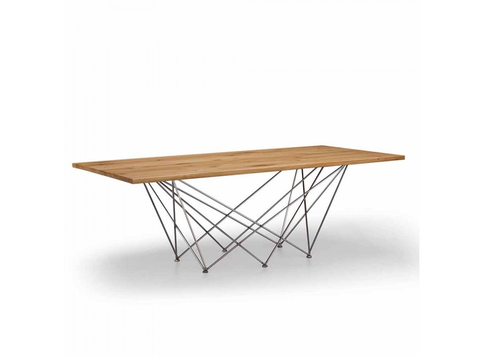 Tabela moderne e projektimit me majë druri dhe bazë metalike, Esperia Viadurini