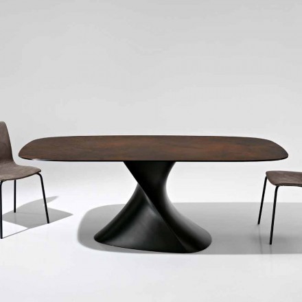 Tavolinë qelqi qeramike me dizajn modern të bërë në Itali, Clark Viadurini