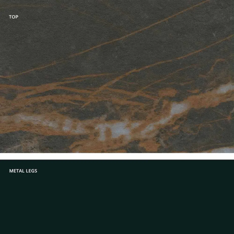 Tavolinë qelqi qeramike me dizajn modern të bërë në Itali, Clark Viadurini