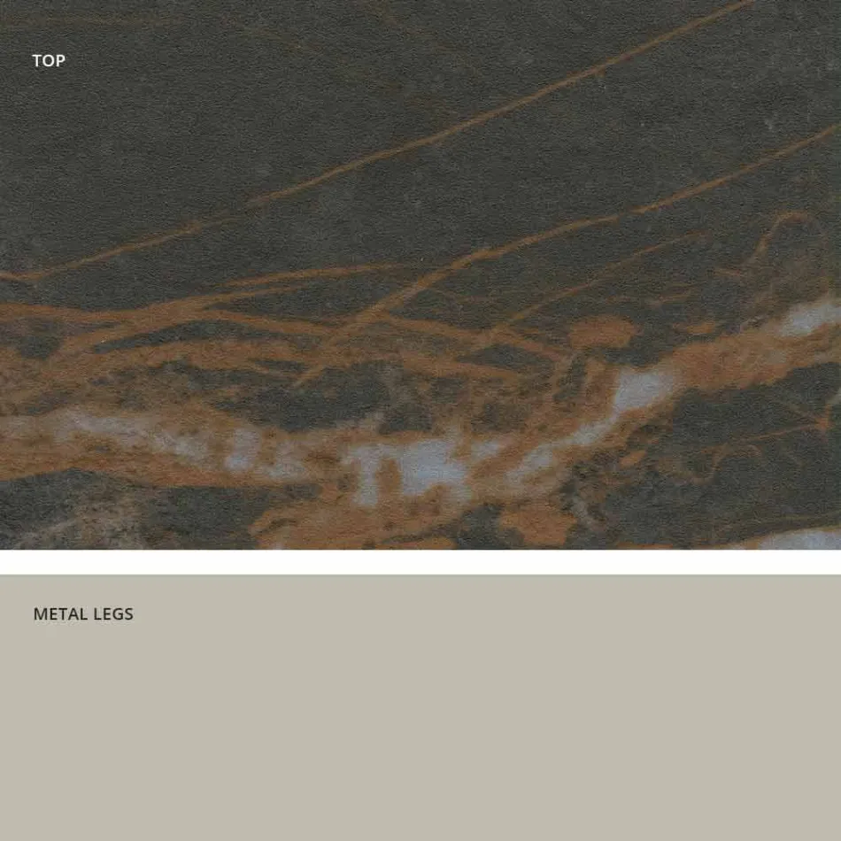 Tavolinë qelqi qeramike me dizajn modern të bërë në Itali, Clark Viadurini