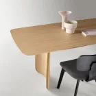 Tavolinë me Efekt Druri me Këmbë të Lakuara në Dy Madhësi dhe Përfundime të Ndryshme - Argo Viadurini