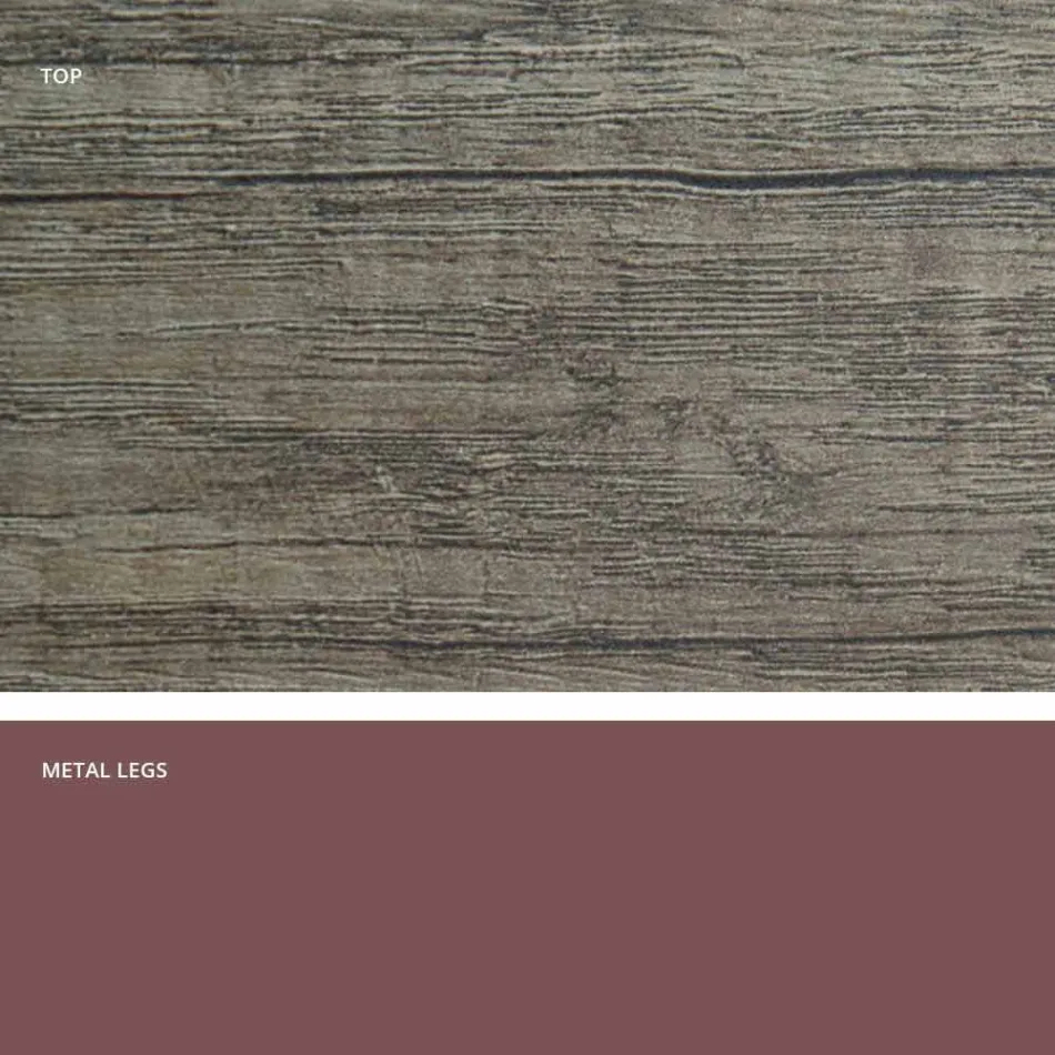 Tavolinë moderne e shtrirë e bërë nga druri i bërë në Itali melamine, Wilmer Viadurini