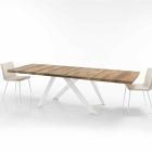 Tavolinë moderne e shtrirë e bërë nga druri i bërë në Itali melamine, Wilmer Viadurini