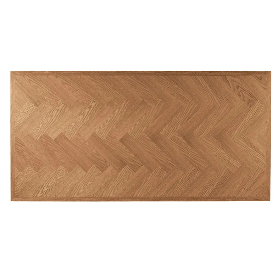 Tavolinë Fikse 180x90 cm në Lis dhe Bazë Hekuri - Lega Viadurini