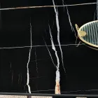 Tavolinë Fikse 210x110 cm me Sipërfaqe Qeramike me Efekt Mermeri - Tano Viadurini