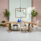 Tavolinë Fikse 240x100 cm në Dru Pishe Natyrale të Plakur - Africo Viadurini