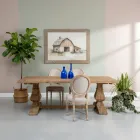 Tavolinë Fikse 240x100 cm në Dru Pishe Natyrale të Plakur - Africo Viadurini