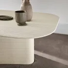 Tavolinë fikse 240x120 cm në xham të lyer ose me brinjë, e prodhuar në Itali - Varo Viadurini