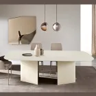 Tavolinë fikse 240x120 cm në xham të lyer ose me brinjë, e prodhuar në Itali - Varo Viadurini