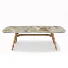 Tavolinë fikse në formë fuçie me bazë hiri të arrës Canaletto Prodhuar në Itali - Veri Viadurini