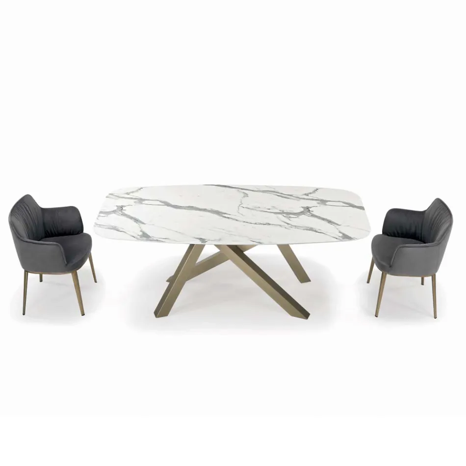 Tavolinë fikse fuçi me majë laminat Prodhuar në Itali - Settimmio Viadurini