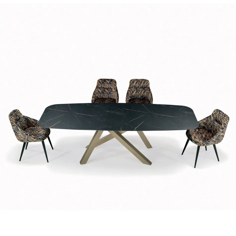 Tavolinë fikse fuçi me majë laminat Prodhuar në Itali - Settimmio Viadurini