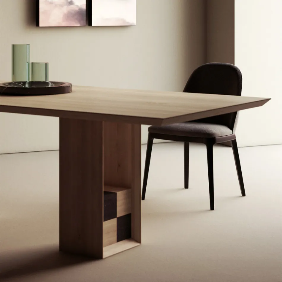 Tavoline fikse me Baze me Sheshe Dekorative Made in Italy - Maugrim Viadurini