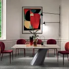 Tavolinë fikse me bazë çeliku dhe majë qeramike Made in Italy - Pantallona Viadurini