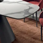 Tavoline fikse me baze çeliku te zeze dhe maje laminat Made in Italy - Gota Viadurini