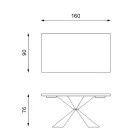 Tavolinë fikse me bazë metalike dhe majë lisi të fasosur - Navy Viadurini