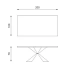 Tavolinë fikse me bazë metalike dhe majë lisi të fasosur - Navy Viadurini