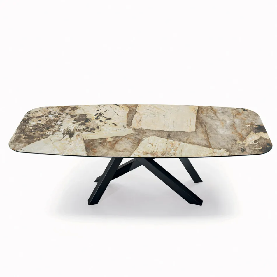 Tavolinë fikse me majë në formë fuçi në qeramikë Prodhuar në Itali - Settimmio Viadurini