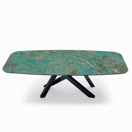 Tavolinë fikse me majë në formë fuçi në qeramikë Prodhuar në Itali - Settimmio Viadurini