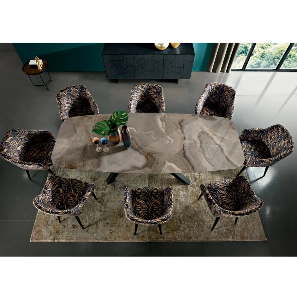 Tavolinë fikse me majë në formë fuçi në qeramikë Prodhuar në Itali - Settimmio Viadurini