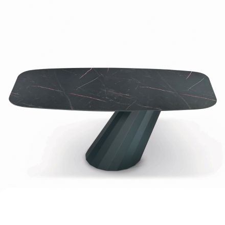 Tavolinë fikse me majë laminat në formë fuçi Made in Italy - Pantallona Viadurini