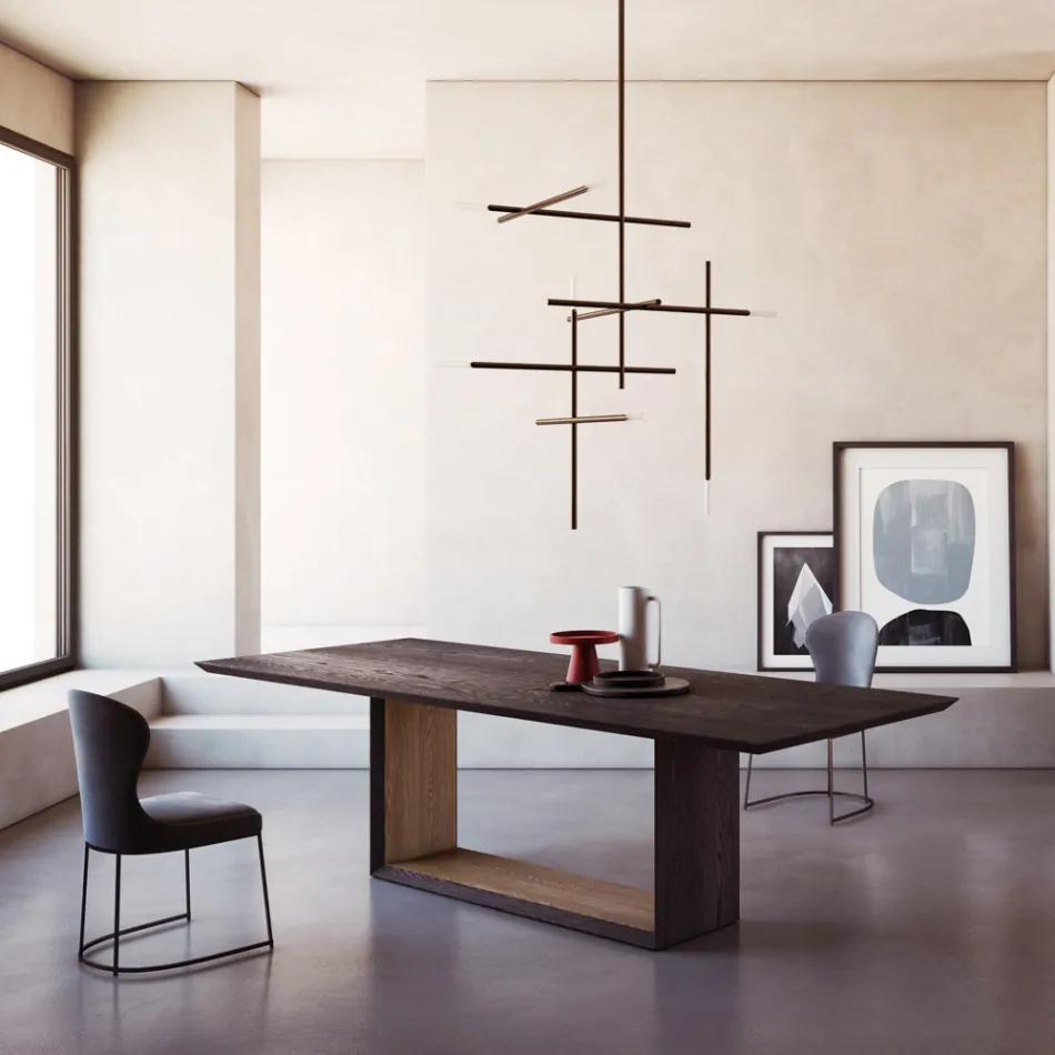 Tavolinë fikse me majë të pjerrët dhe bazë dyngjyrëshe Prodhuar në Itali - Jadis Viadurini