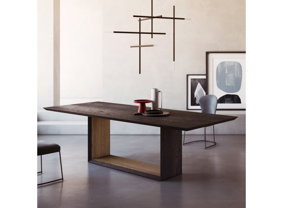 Tavolinë fikse me majë të pjerrët dhe bazë dyngjyrëshe Prodhuar në Itali - Jadis Viadurini