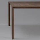 Tavolinë fikse me majë të prerë në arrë Canaletto Made in Italy - Caspian Viadurini