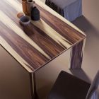 Tavolinë fikse me majë të rimesuar në dërrasë plepi Prodhuar në Itali - Tisroc Viadurini