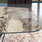 Tavolinë fikse me majë qeramike fuçi dhe bazë çeliku Prodhuar në Itali - Ezzellino Viadurini