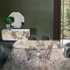 Tavolinë fikse me majë qeramike fuçi dhe bazë çeliku Prodhuar në Itali - Ezzellino Viadurini