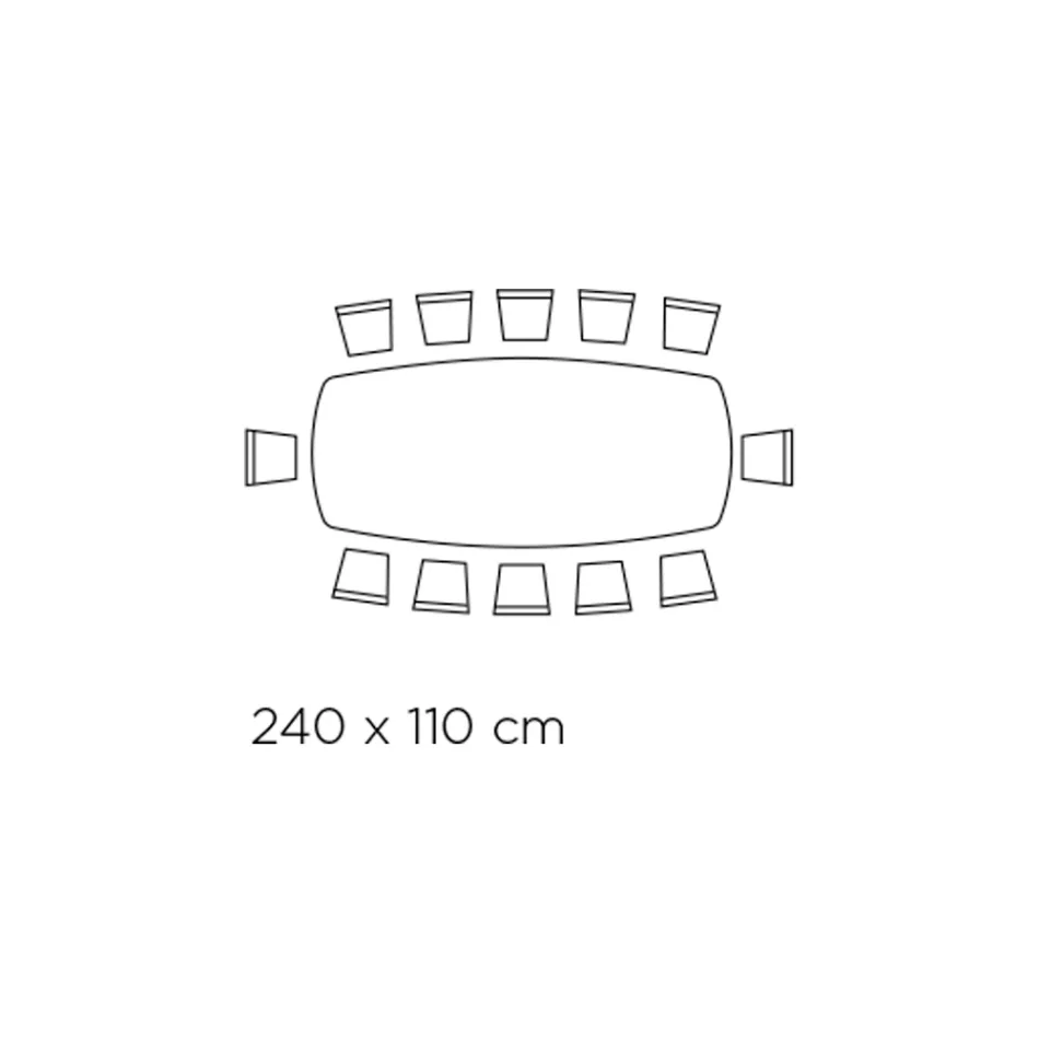 Tavolinë fikse me majë qelqi në formë fuçi dhe bazë çeliku Prodhuar në Itali - Ezzellino Viadurini