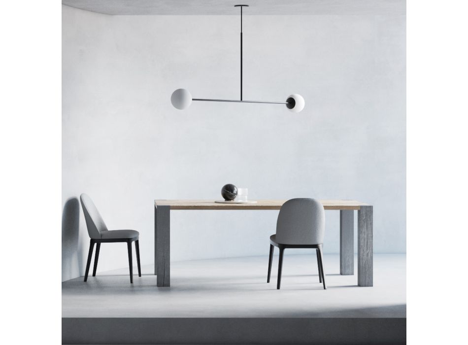 Tavolinë fikse me majë dhe këmbë katrore Made in Italy - Tisroc Viadurini