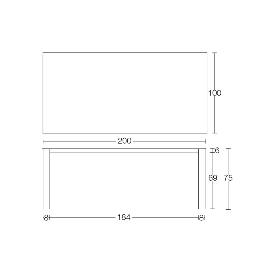 Tavolinë e jashtme fikse në Hpl Alicante dhe Bazë Metal Prodhuar në Itali - Carl Viadurini