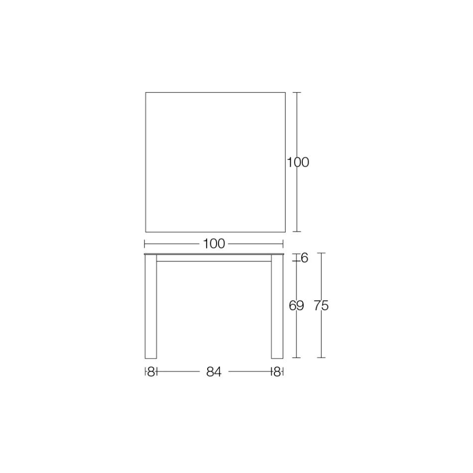 Tavolinë e jashtme fikse në Hpl Alicante dhe Bazë Metal Prodhuar në Itali - Carl Viadurini