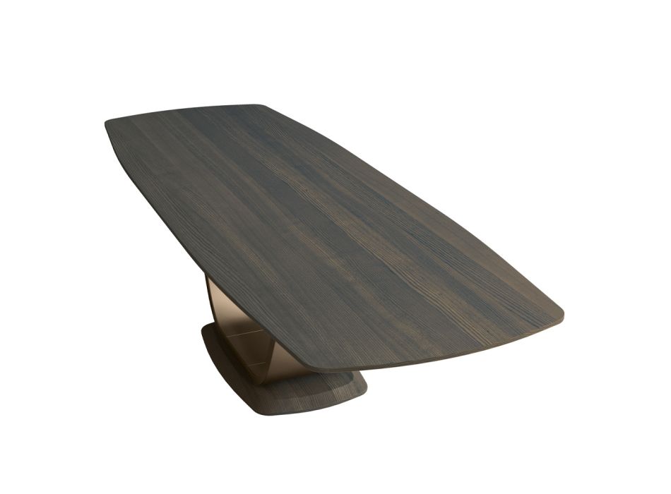 Tavolinë fikse e dhomës së ndenjes në dru të fortë me piedestal qendror - Luuk Viadurini