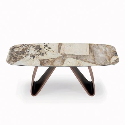 Tavolinë fikse ndenjeje me bazament druri Prodhuar në Itali - Equatore Viadurini
