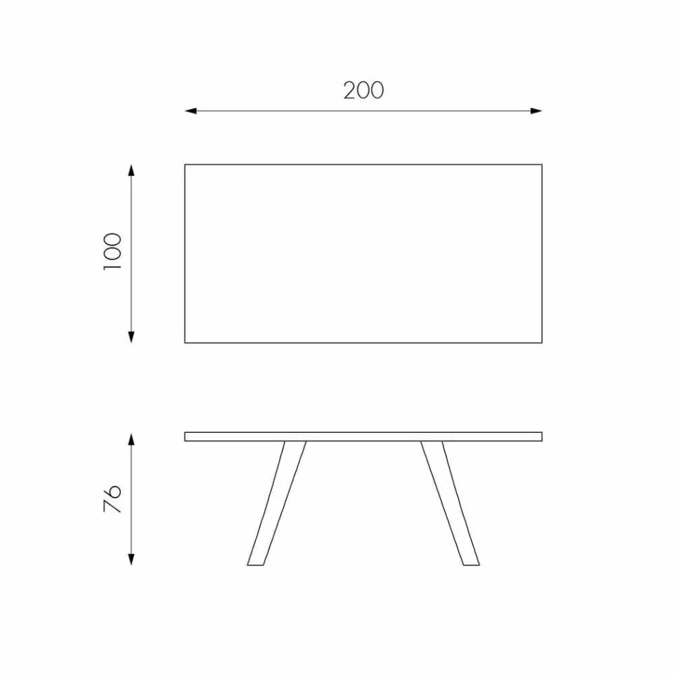 Tabelë e fiksuar në rimeso lisi dhe bazë në metalin e zi Logan Viadurini