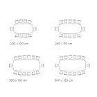 Tavolinë fikse qeramike dhe bazament në çelik të lyer me ngjyrë të zezë Prodhuar në Itali - Gota Viadurini