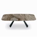 Tavolinë fikse qeramike dhe bazament çeliku të lyer me ngjyrë të zezë Prodhuar në Itali - Gota