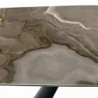 Tavolinë fikse qeramike dhe bazament në çelik të lyer me ngjyrë të zezë Prodhuar në Itali - Gota Viadurini