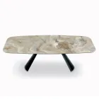 Tavolinë fikse qeramike dhe bazament në çelik të lyer me ngjyrë të zezë Prodhuar në Itali - Gota Viadurini