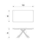 Tavolinë fikse me rimeso lisi dhe bazament metalik të zi - Skipper Viadurini