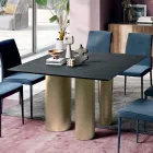 Tavolinë fikse katrore në laminat dhe çeliku Prodhuar në Itali - Gërshërë Viadurini