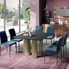 Tavolinë fikse katrore në laminat dhe çeliku Prodhuar në Itali - Gërshërë Viadurini