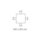 Tavolinë fikse katrore në laminat dhe çeliku Prodhuar në Itali - Gërshërë Viadurini